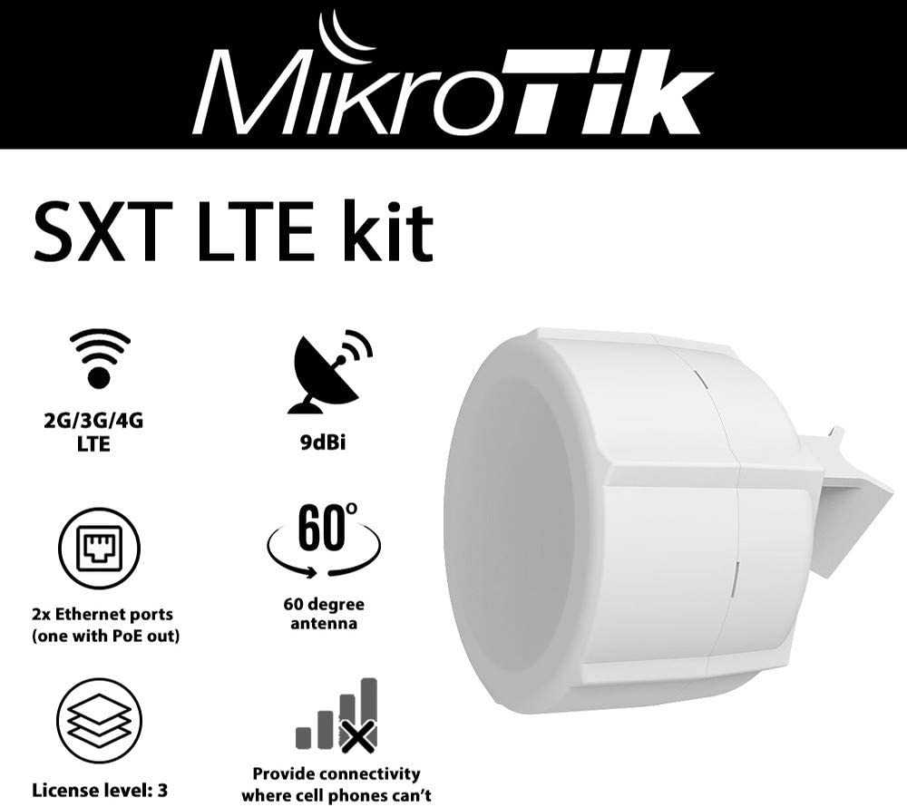 Беспроводная точка доступа mikrotik sxt lte kit для работы на частотах 2g/3g/4g/lte