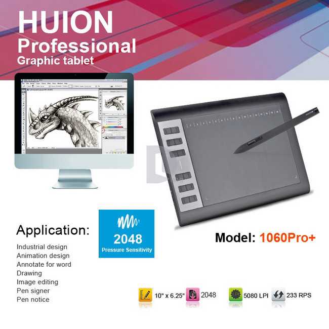 HUION H1060P - короткий но максимально информативный обзор Для большего удобства добавлены характеристики отзывы и видео
