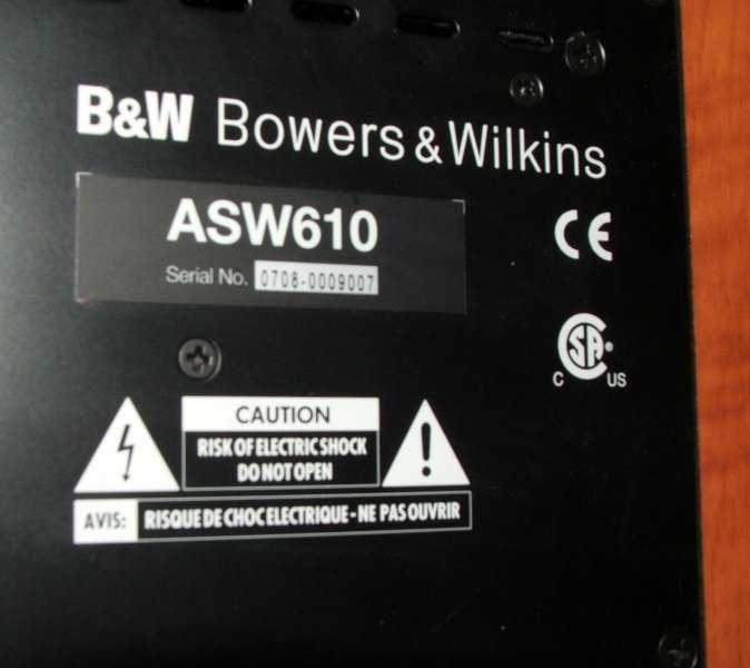 Bowers and wilkins asw610 отзывы